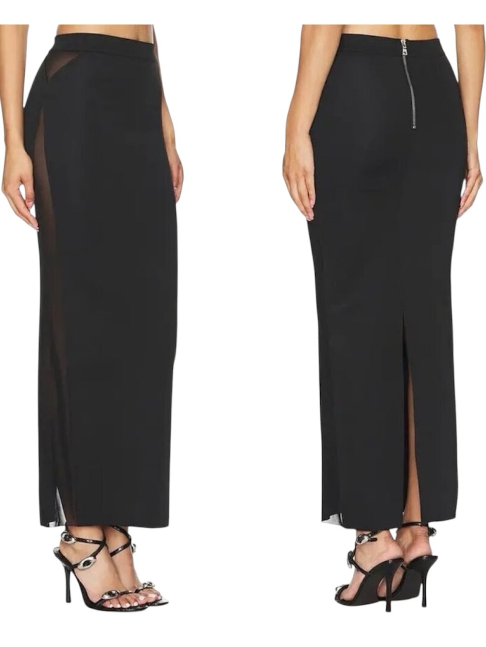 Rta Solid Maxi Skirt - Black - Size 4